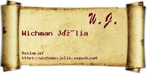 Wichman Júlia névjegykártya